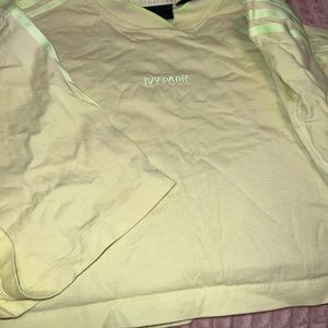 Adidas Ivy Park 3-Strips Cropped Tee Canary